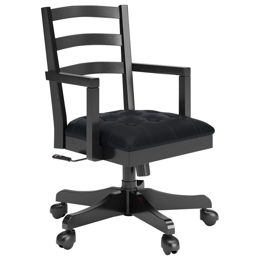 Ashley Wildenauer 3-Piece L-Shape Desk with Chair Set in Brown and Black, , large