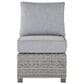 Ashley Naples Beach Patio Armless Chair with Cushion in Light Gray, , large