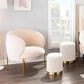 Lumisource Marla 2-Piece Nesting Pleated Ottoman Set in Cream, , large