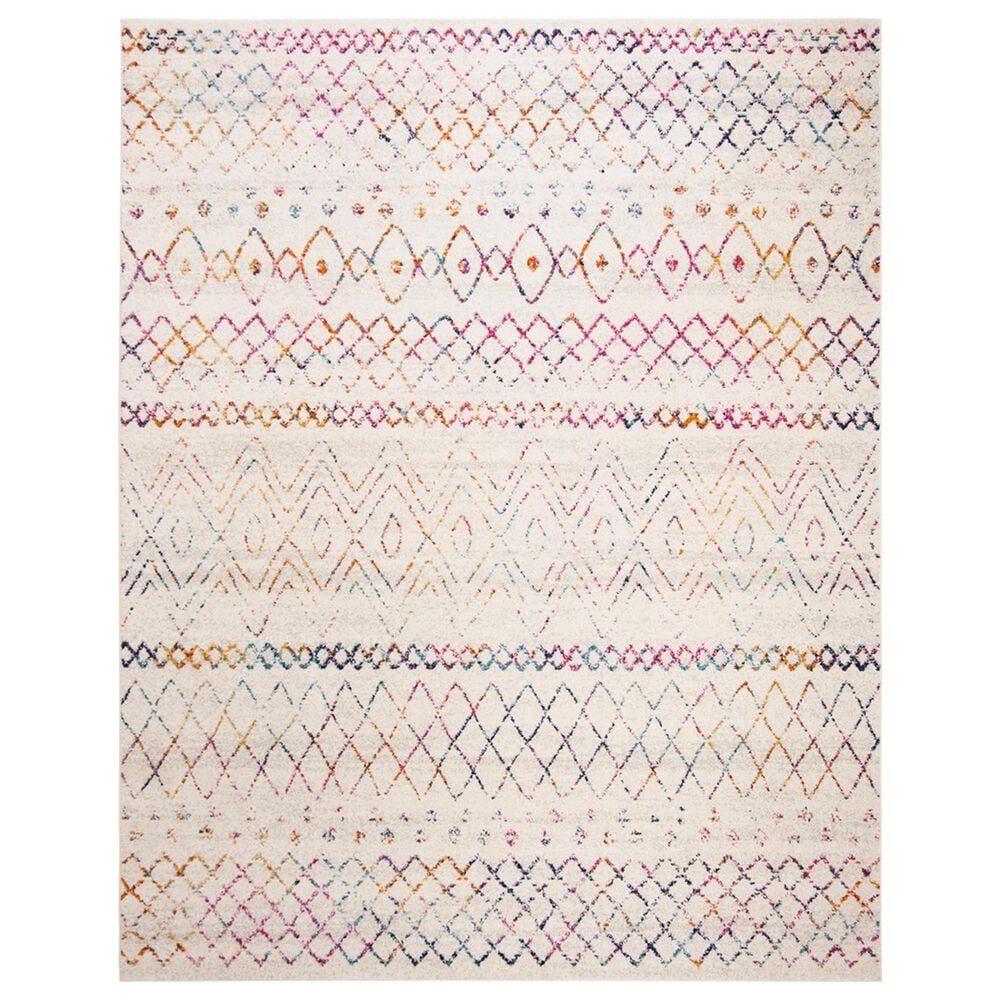 Safavieh Madison MAD798A 12" x 15" Ivory and Fuchsia Area Rug, , large