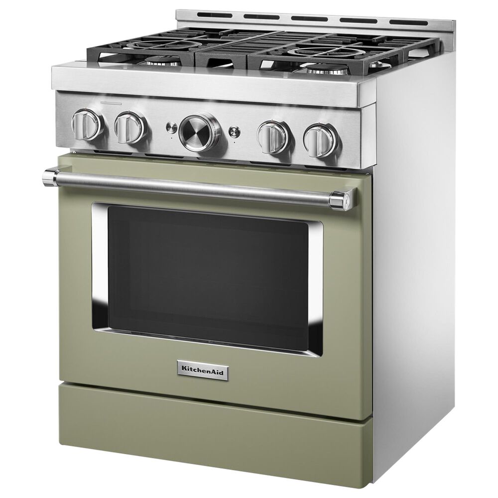 KitchenAid 4.1 Cu. Ft. Freestanding Gas Range with True Convection in Avocado Cream, , large