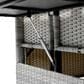 HOMLUX 5-Piece Outdoor Conversation Set with 2 Extendable Side Tables and Gray Rattan in White, , large