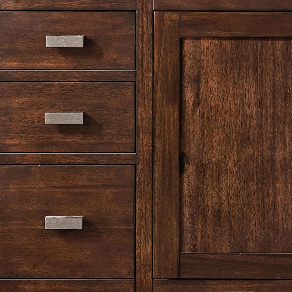 James Martin Vanities Addison 60&quot; Single Bathroom Vanity in Mid Century Acacia with 3 cm Ethereal Noctis Quartz Top and Rectangular Sink, , large