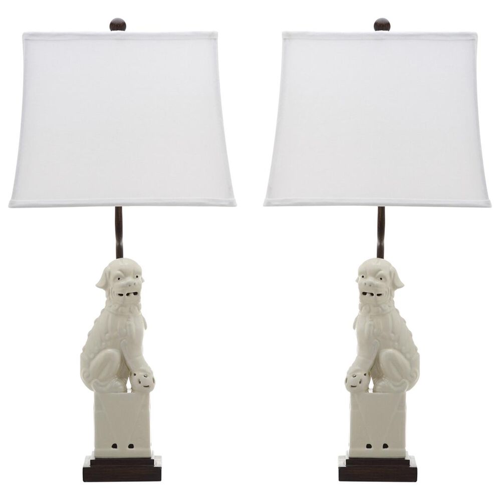 Safavieh Foo 28.5" Dog Table Lamp in Cream (Set of 2), , large