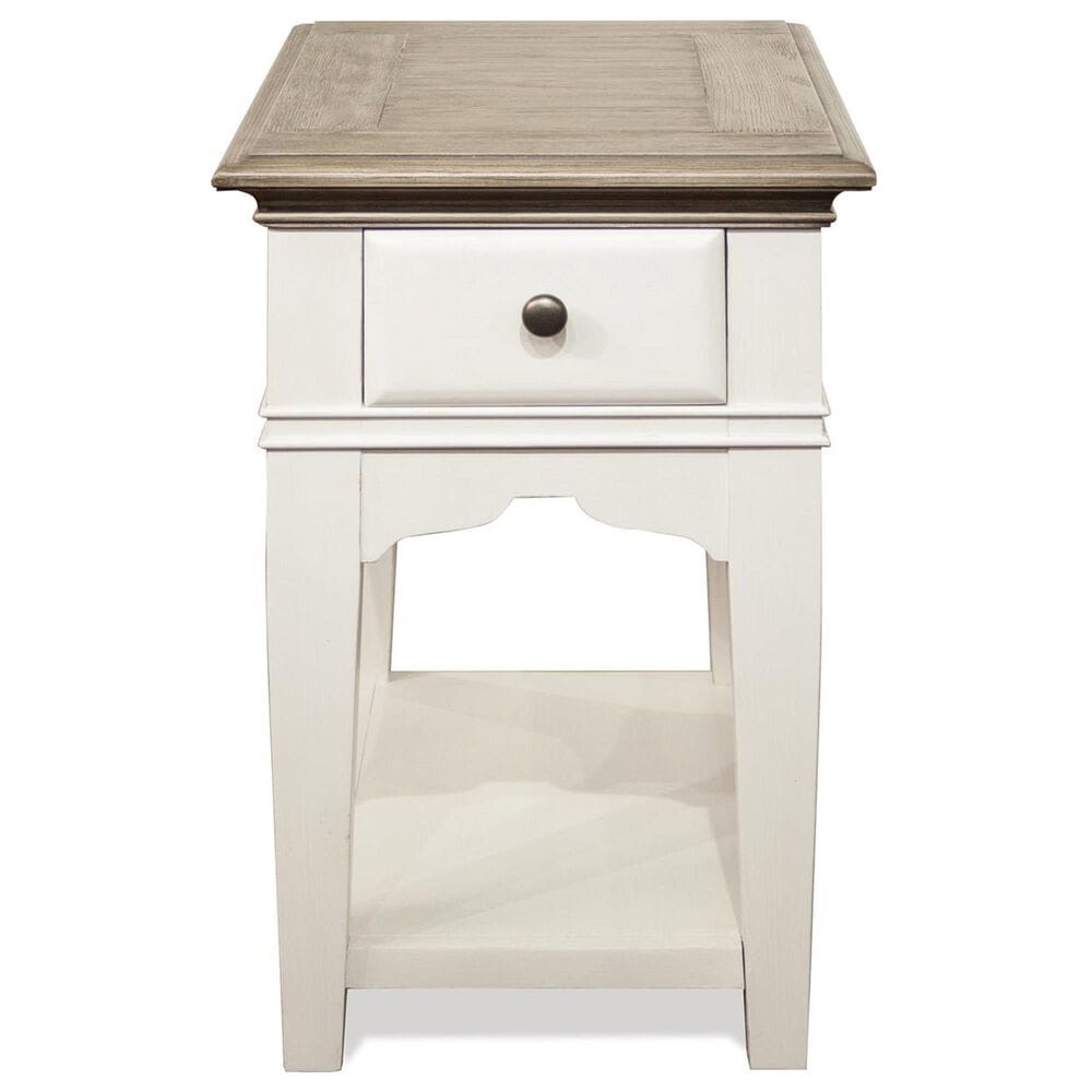 Riverside Furniture Myra 1-Drawer Side Table in Natural and Paperwhite, , large