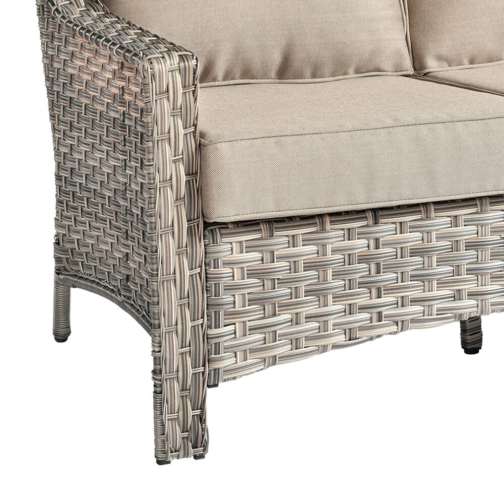 HOMLUX Outdoor Rattan Loveseat with Ergonomic in Beige, , large