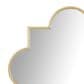 Maple and Jade 34" Metal Geometric Quatrefoil Wall Mirror in Satin Gold, , large