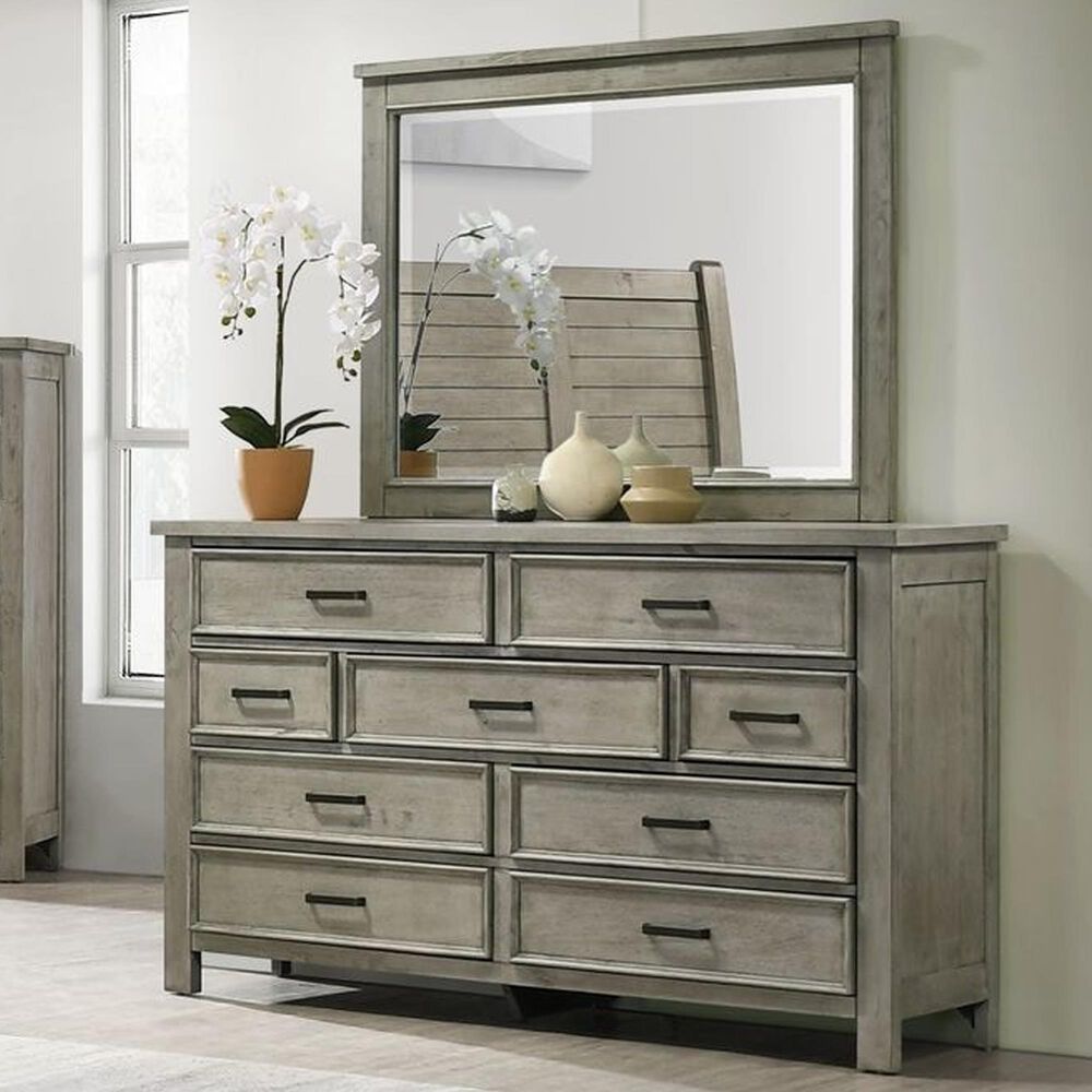 Mayberry Hill Sullivan Dresser and Mirror in Drift Grey, , large