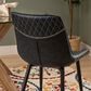 Linon Home Decor Edler Side Chair with Blue Upholstery in Black (Set of 2), , large