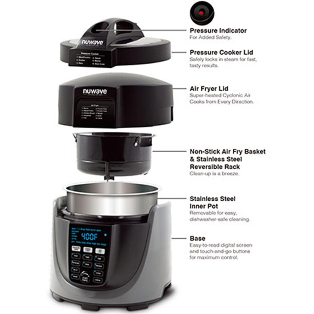 NuWave Duet Air Fryer-Pressure Cooker Combo in Gray