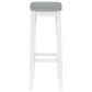 Linon Home Decor Claridge Bar Stool with Light Grey Cushion in White, , large