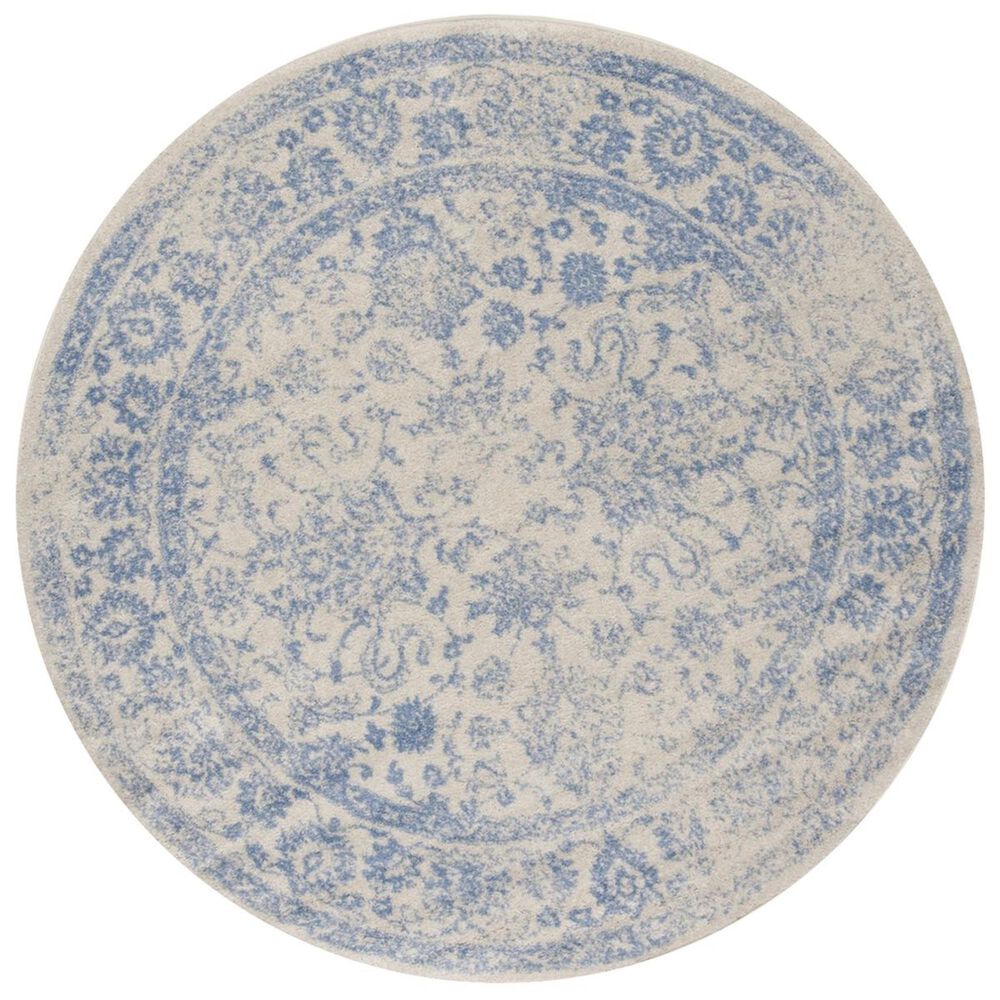Safavieh Adirondack ADR109L 6" Round Ivory and Light Blue Area Rug, , large
