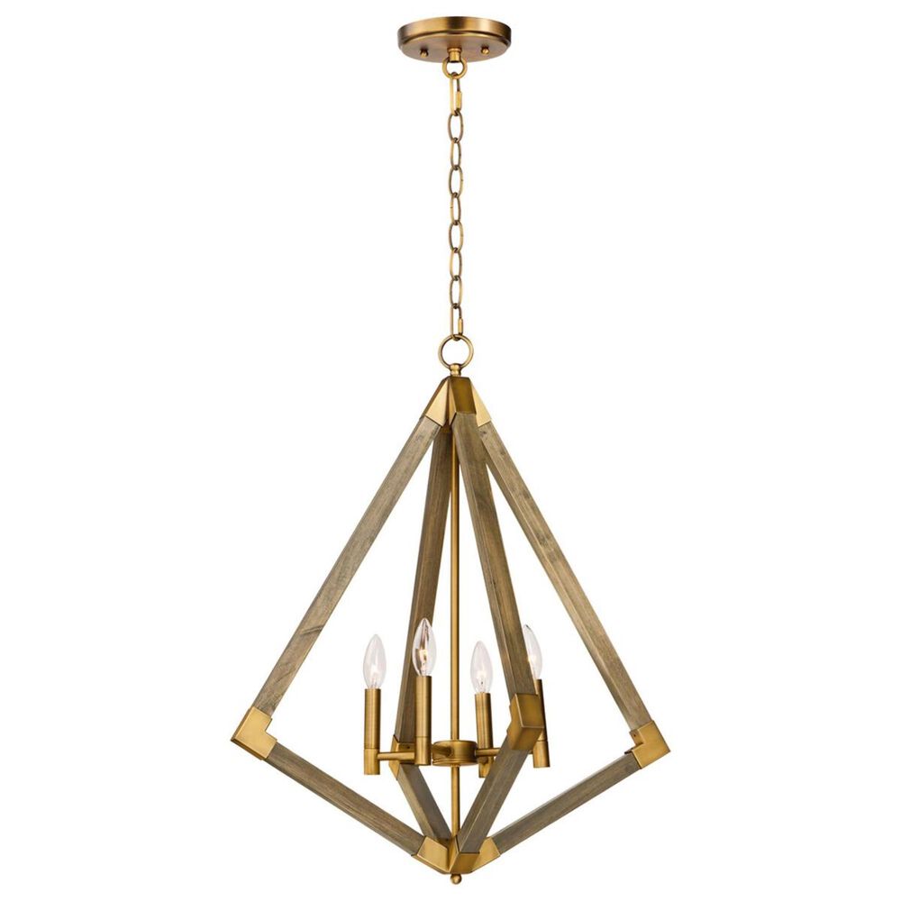 Maxim Lighting Vector 24" Pendant in Antique Brass and Weathered Oak, , large