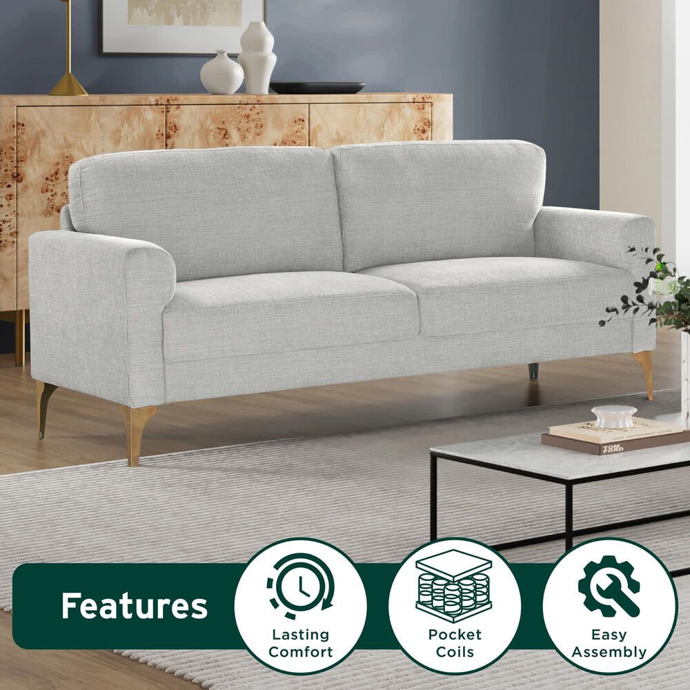 Lifestyle Solutions Mercer Stationary Sofa in Ivory, , large