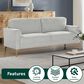 Lifestyle Solutions Mercer Stationary Sofa in Ivory, , large