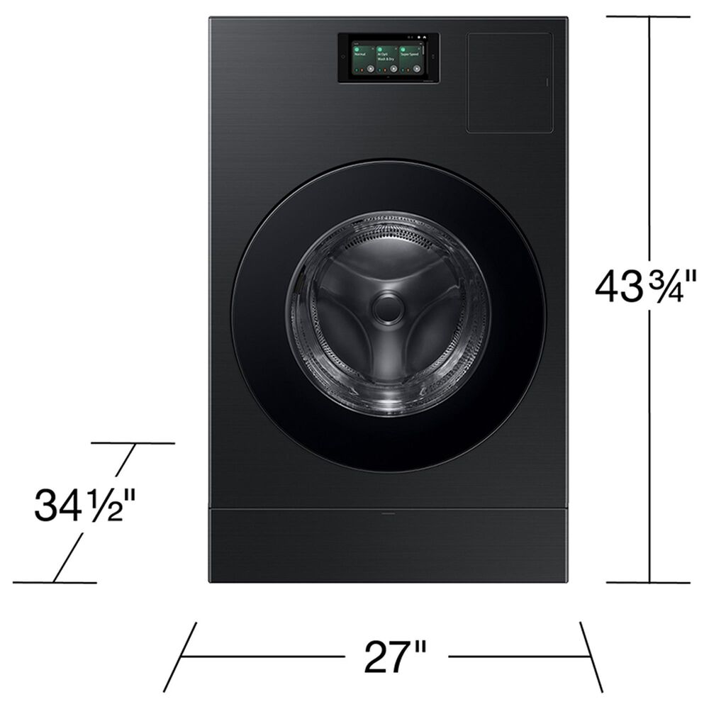 Samsung Bespoke 5.3 Cu. Ft. All-in-One Ultra Washer with AI Laundry Ventless Heat Pump Dryer Combo in Brushed Black, , large