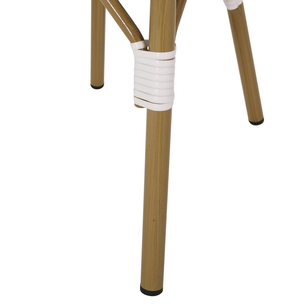Hearth and Haven Outdoor French Bistro Chair in White, Black and Yellow &#40;Set of 2&#41;, , large