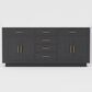 Lexora Home Abbey 72" Double Bathroom Vanity in Black Oak with 2 cm White Quartz Top and Rectangular Sinks, , large