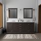 Lexora Home Dukes 80" Double Bathroom Vanity in Espresso with 2 cm White Carrara Marble Top and Rectangular Sinks, , large