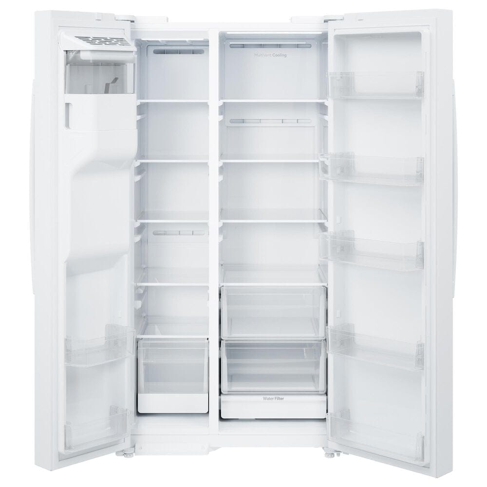 GE Appliances 28 Cu. Ft. Side-By-Side Refrigerator with Extra Tall Dispenser and In-Door Icemaker in White, , large