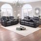 Fan Creek Manual Reclining Loveseat with Console in Black, , large