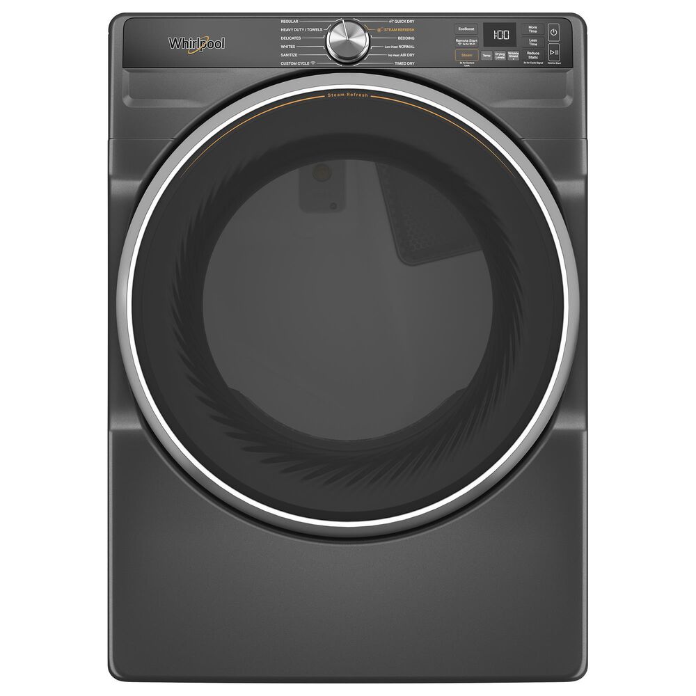 Whirlpool 7.4 Cu. Ft. Smart Front Load Gas Dryer with Steam Capabilities in Volcano Black, , large