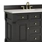 James Martin Vanities Brookfield 48" Single Bathroom Vanity in Black Onyx with 3 cm Lime Delight Quartz Top and Rectangular Sink, , large