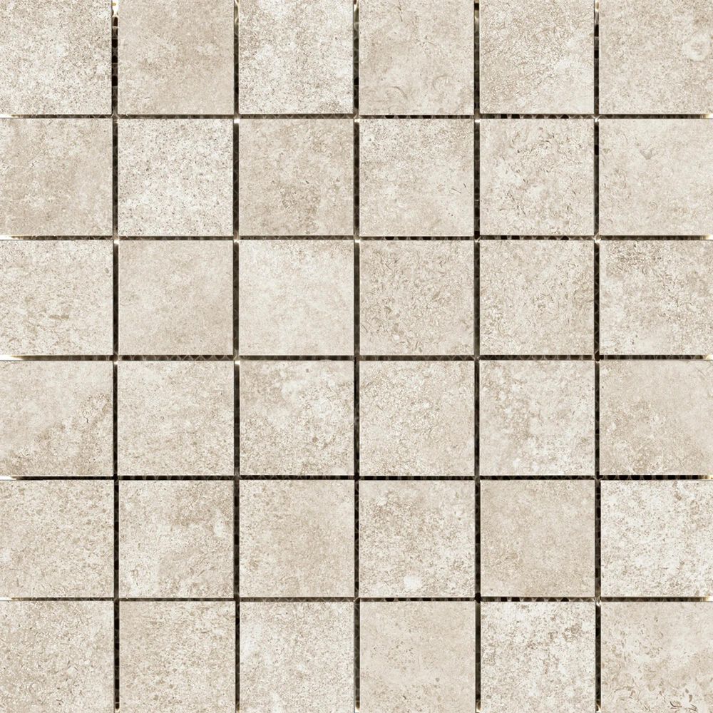 Emser Topanga Cream 2" x 2" Square on 12" x 12" Ceramic Mosaic Sheet, , large