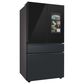 Samsung Bespoke Bespoke 23 Cu. Ft. Counter Depth 4-Door French Refrigerator with Family Hub and Top Left Panel in Charcoal Glass and Matte Black Steel Middle and Bottom Panels, , large