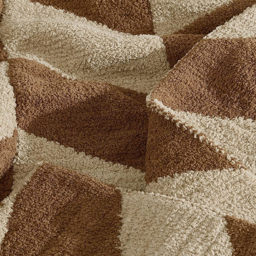 Sunday Citizen Chevron Throw in Chestnut and Biscotti, , large