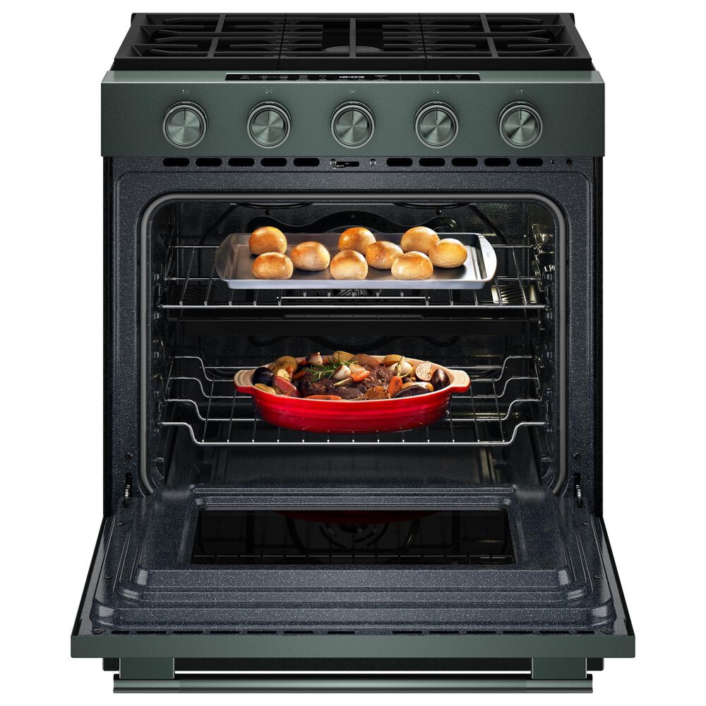 KitchenAid 2-Piece Kitchen Package with 30" Slide-In Smart Gas Range and 30" Over-the-Range Microwave Oven in Juniper, , large