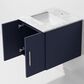 Lexora Home Geneva 24" Single Bathroom Vanity in Navy Blue with 2 cm White Carrara Marble Top and Rectangular Sink, , large