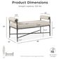 Furniture of America Lalia Hammered Metal Upholstered Bench in Gun Metal, , large