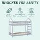 Walker Edison Skyler Twin over Twin Bunk Bed in Grey, , large