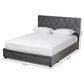 Baxton Studio Caronia Queen Upholstered Storage Bed in Grey, , large