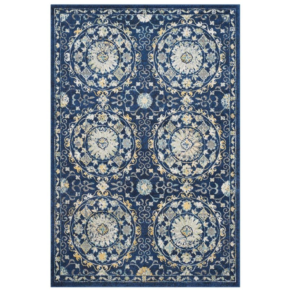 Safavieh Evoke EVK252A-5 5&#39;1&quot; x 7&#39;6&quot; Navy/Ivory Area Rug, , large
