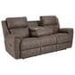 HomeStretch Milan Manual Reclining Sofa with Drop Down Table in Espresso, , large