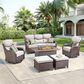 Sunwell Garden 6-Piece Fire Pit Set in Beige, , large