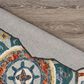 L&R Resources Sinuous Eclectic Floral Mandala 6" Scalloped Green and Multicolor Area Rug, , large