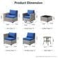 HOMLUX 9-Piece Wicker Sectional Patio Furniture Set in Navy Blue, , large