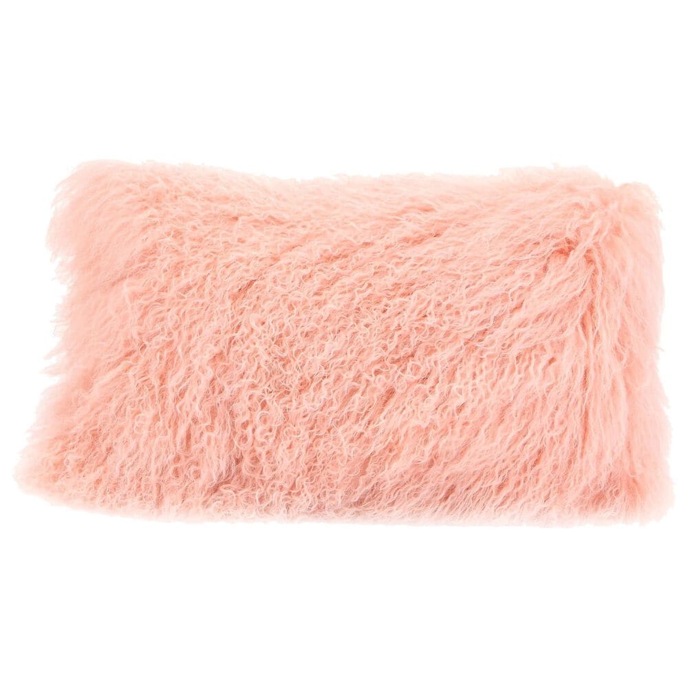 Moe"s Home Collection Lamb 11" x 19" Fur Pillow in Pink, , large