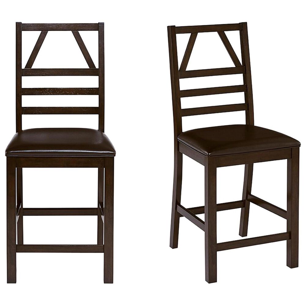 Tiddal Home Trusses Counter Height Chair in Espresso (Set of 2), , large