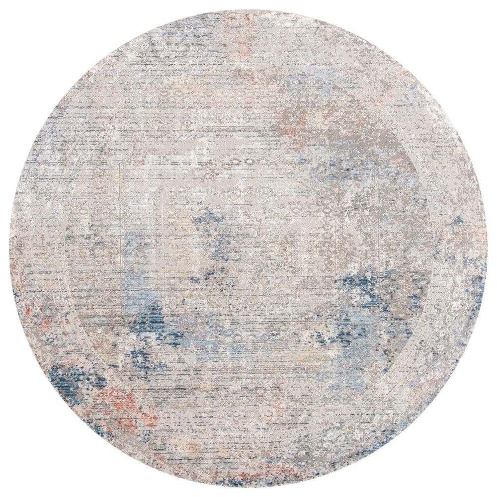 Safavieh Dream DRM426F 6"7" Round Grey and Blue Area Rug, , large