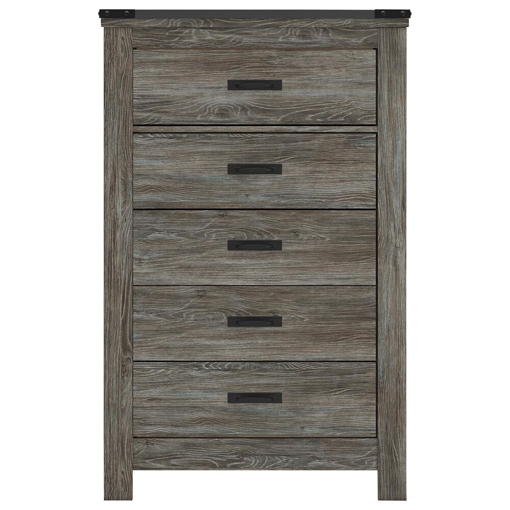 Ashley Frandern 6-Piece Twin Panel Storage Bedroom Set in Rustic Warm Gray, , large