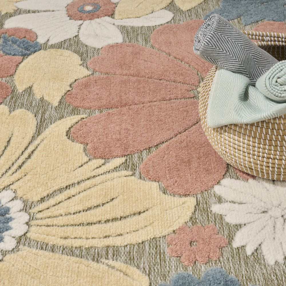 Nourison Aloha ALH42 Rose 7'10" x 10'6" Indoor/Outdoor Area Rug, , large