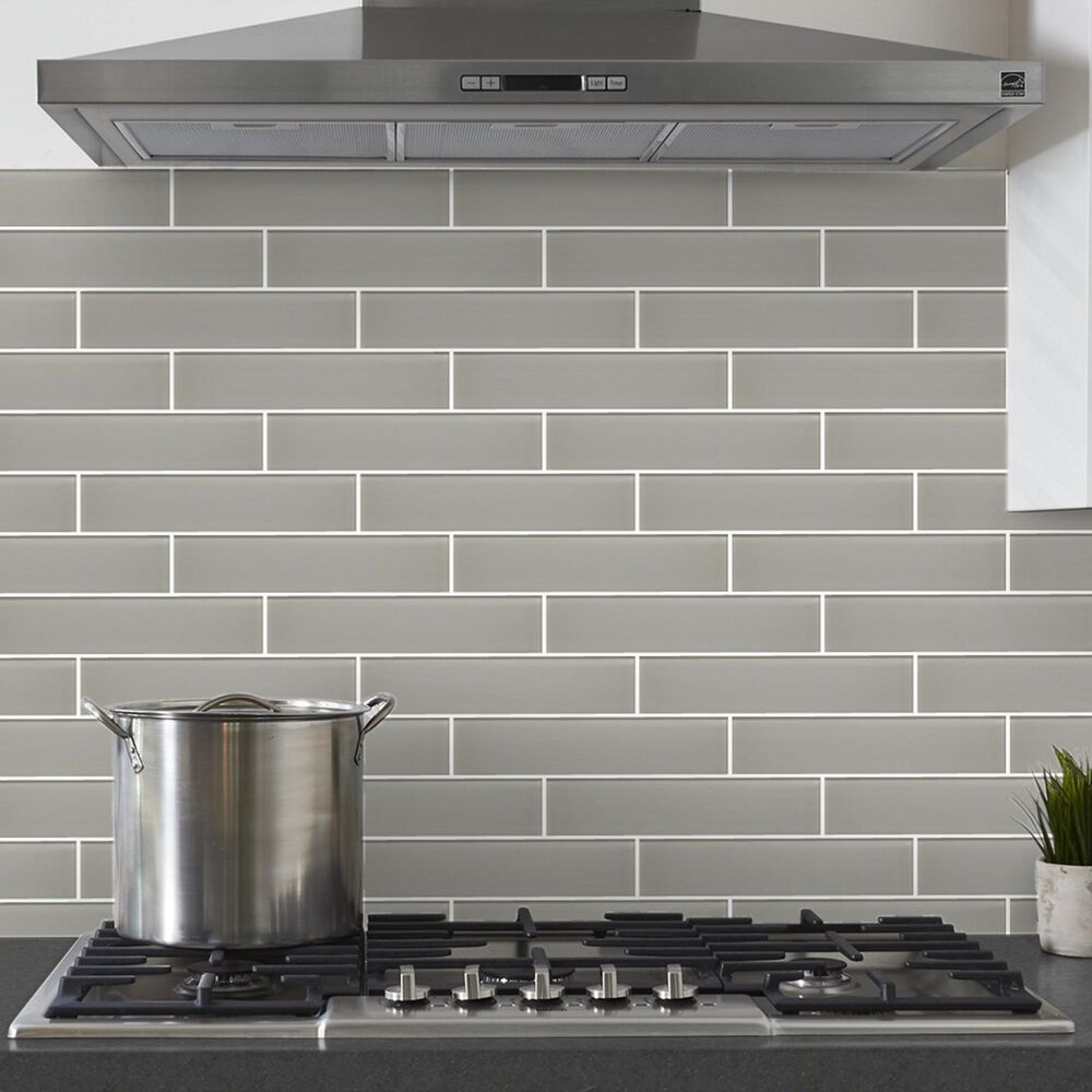 Arizona Tile Dunes Flat Pewter 3" x 12" Glass Tile | Nebraska Furniture
