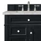 James Martin Vanities Brittany 30" Single Bathroom Vanity in Black Onyx with 3 cm Victorian Silver Quartz Top and Rectangular Sink, , large