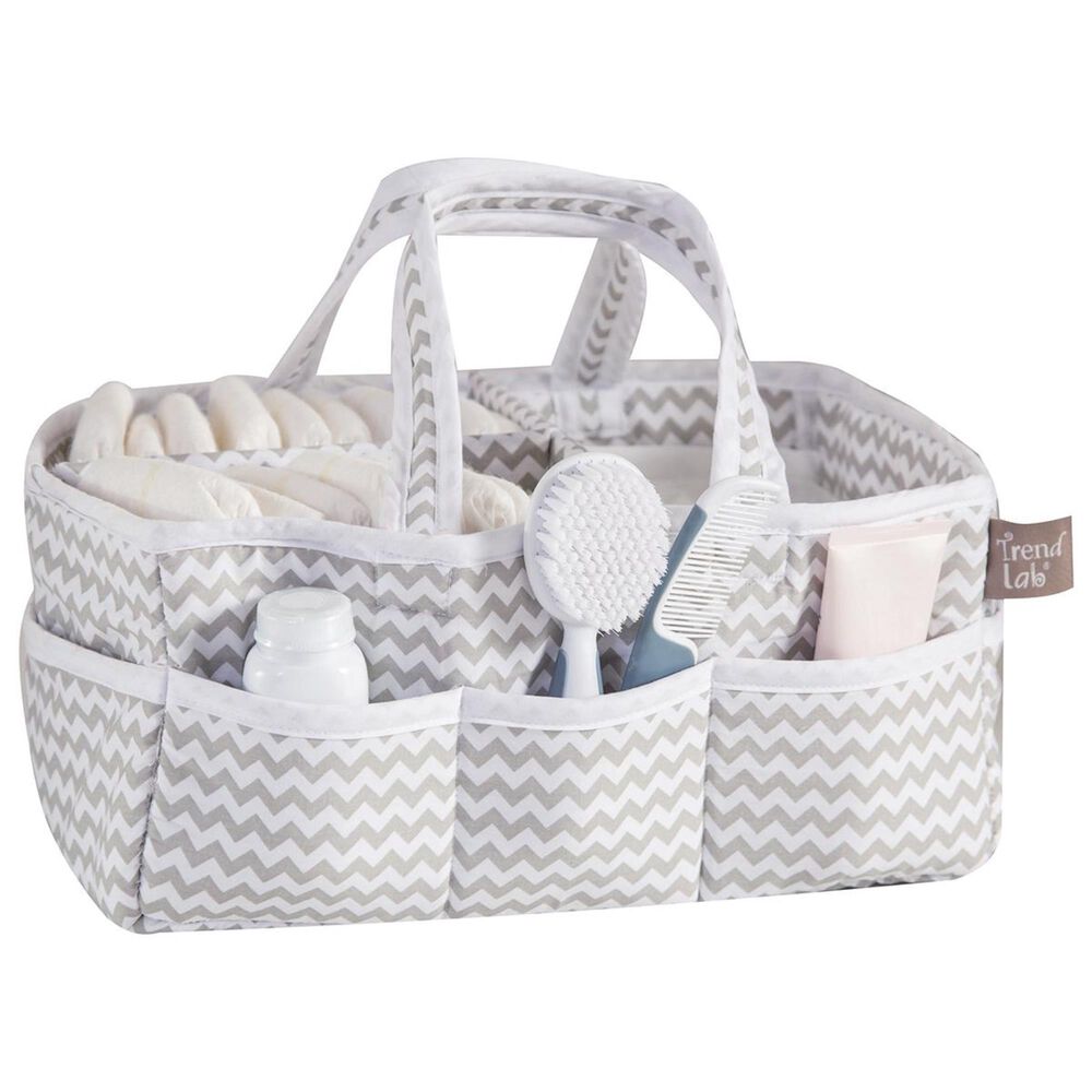 Trend Labs Dove Gray Chevron Storage Caddy, , large