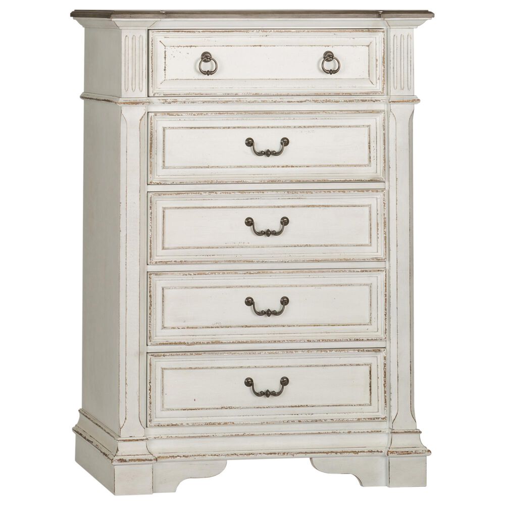 Belle Furnishings Abbey Park 5-Drawer Chest in White, , large
