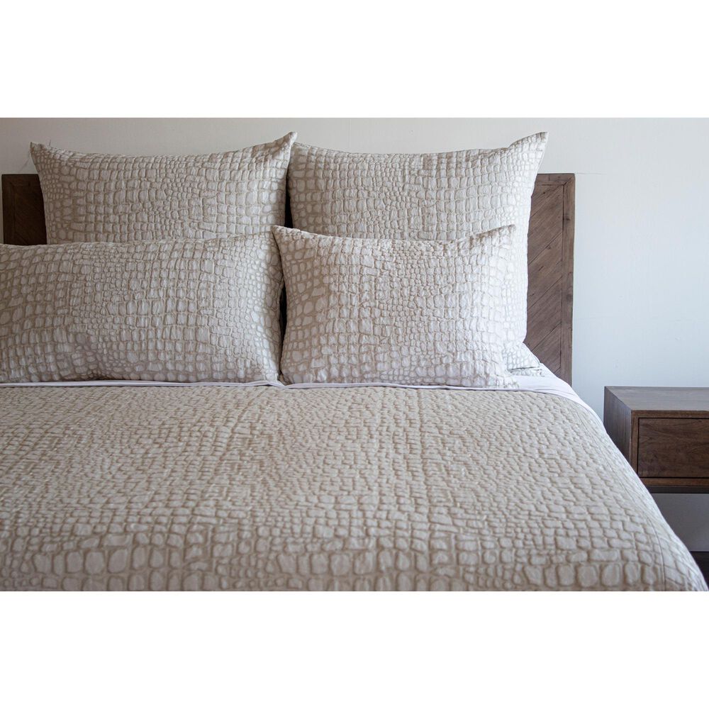 Ann Gish Croc 30" x 30" Square Throw Pillow in Quartz, , large